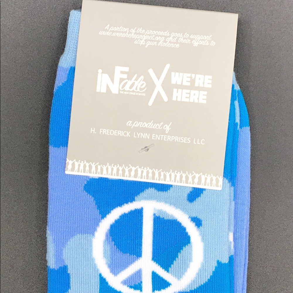 INFable Anti Violence blue socks